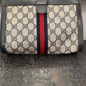 Vintage Gucci GG Supreme Sherry line PVC Clutch
